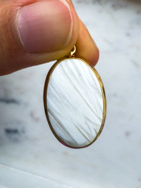 Scolecite Gold Plated Pendant