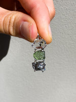 Ascension Trio Moldavite • Herkimer Diamond • Campo Del Ceilo pendant