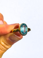 Aqua Kyanite Ring Gold  size 7