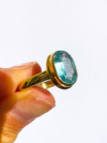 Aqua Kyanite Ring Gold  size 7