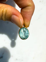 Aqua (Ocean) Kyanite Faceted Pendant Gold Vermeil