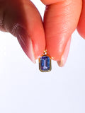 Tanzanite Faceted Pendant 6x4mm Gold