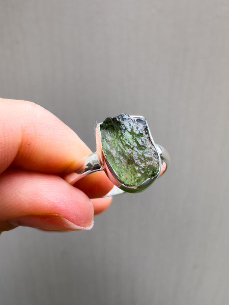 Moldavite Ring Size 8