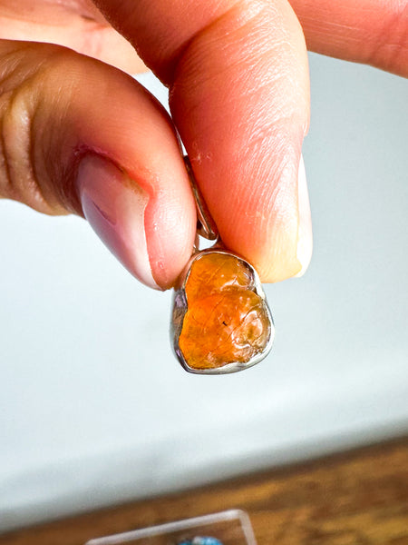 Mexican fire opal pendant