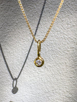 Herkimer Diamond- Aries Birthstone Pendant Gold Vermeil