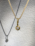 Herkimer Diamond- Aries Birthstone Pendant Gold Vermeil