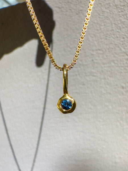 London Blue Topaz- Sagittarius Birthstone Pendant Gold Vermeil