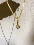 Aquamarine- Pisces Birthstone Pendant Gold Vermeil