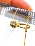 Herkimer Diamond- Aries Birthstone Pendant Gold Vermeil