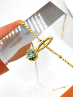 Neon Apatite- Aquarius Birthstone Pendant Gold Vermeil