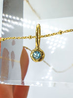 Neon Apatite- Aquarius Birthstone Pendant Gold Vermeil