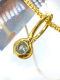 Aquamarine- Pisces Birthstone Pendant Gold Vermeil