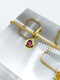 Pink Tourmaline- Scorpio Birthstone Pendant Gold Vermeil