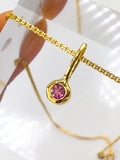 Pink Tourmaline- Scorpio Birthstone Pendant Gold Vermeil