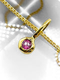 Pink Tourmaline- Scorpio Birthstone Pendant Gold Vermeil