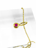 Ruby- Cancer Birthstone Pendant Gold Vermeil