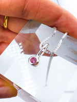 Pink Tourmaline- Scorpio Birthstone Pendant Sterling Silver