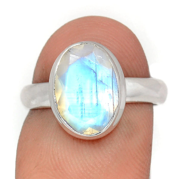 Moonstone Faceted Ring size 7