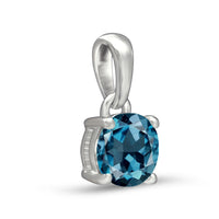 London Blue Faceted Pendant 5mm round