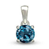 London Blue Faceted Pendant 5mm round