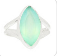 Aqua Chalcedony Ring size 9