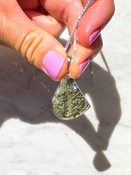 Large Moldavite pendant